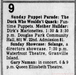 Gary Numan Vancouver 1980